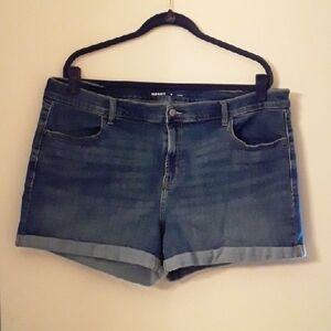 Old Navy Blue Jean Shorts Cuffed Hem Relaxed Fit